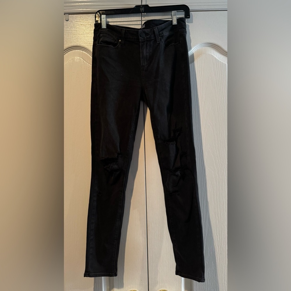 PAIGE Verdugo Ankle Black Skinny Jeans - Size 28